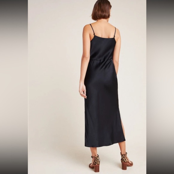 ANTHROPOLOGIE Elyse Bias Slip Dress - Black - Sz XS - Picture 3 of 11